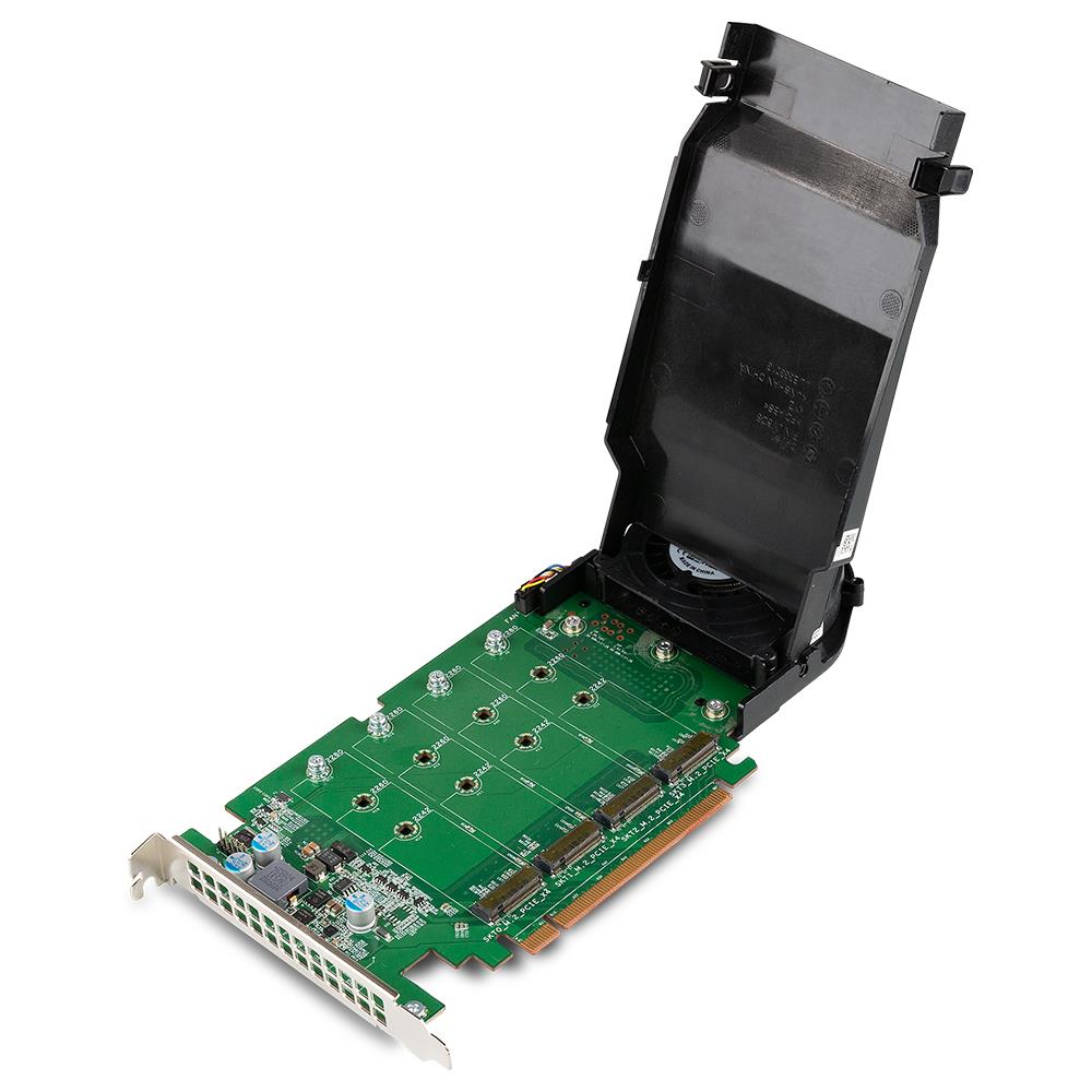 Dell Ultra-Speed Quad Drive Card (P/N: 06N9RH, 1-Slot, PCIe  x16, 4x   Slot 2280 / 2260 / 2242)