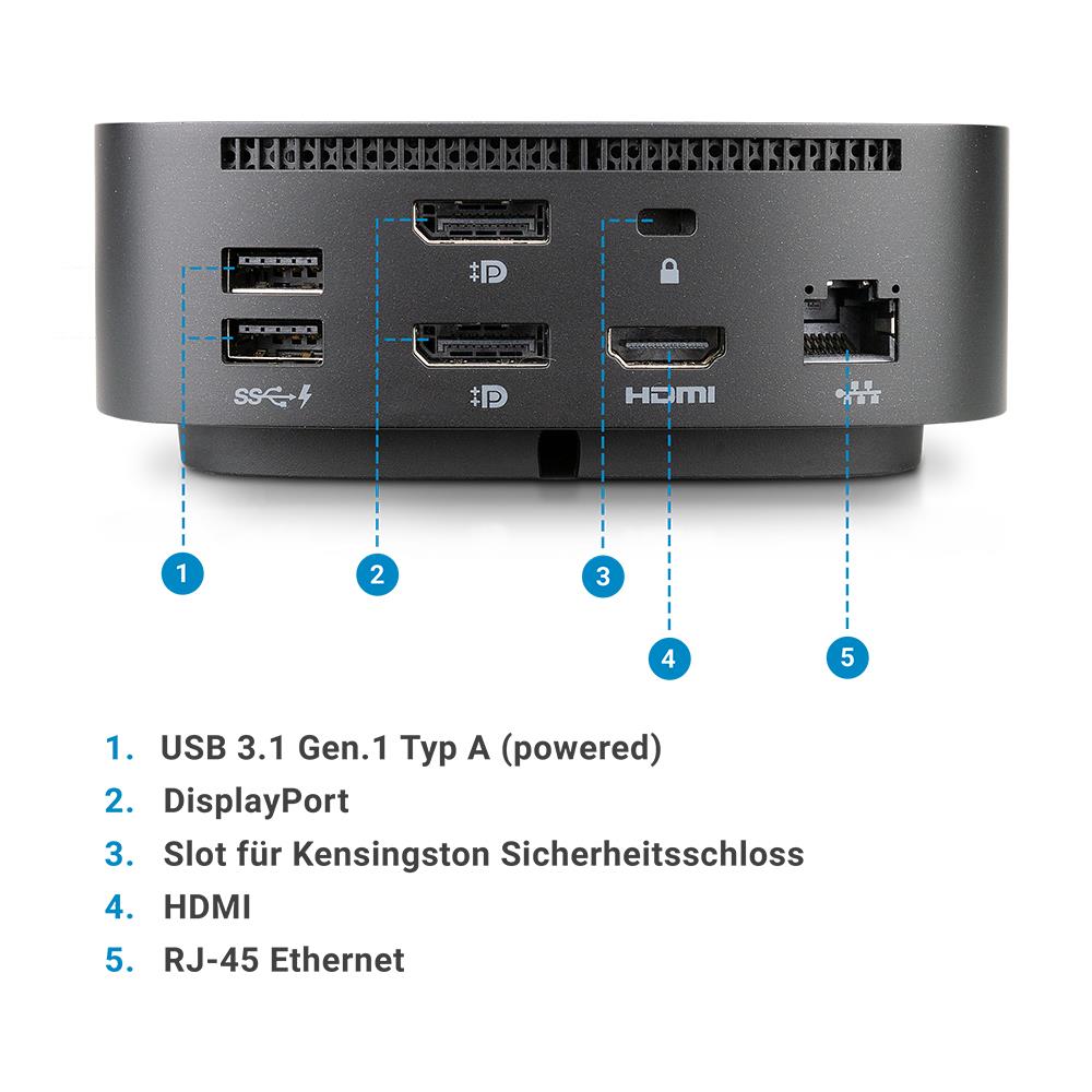 HP 5TW10AA USB-C Dock G5 Anschlüsse