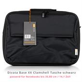 Dicota Base XX Clamshell Notebooktasche (P/N: D31794, schwarz, bis 35,8cm / 14,1", 2 Fächer)
